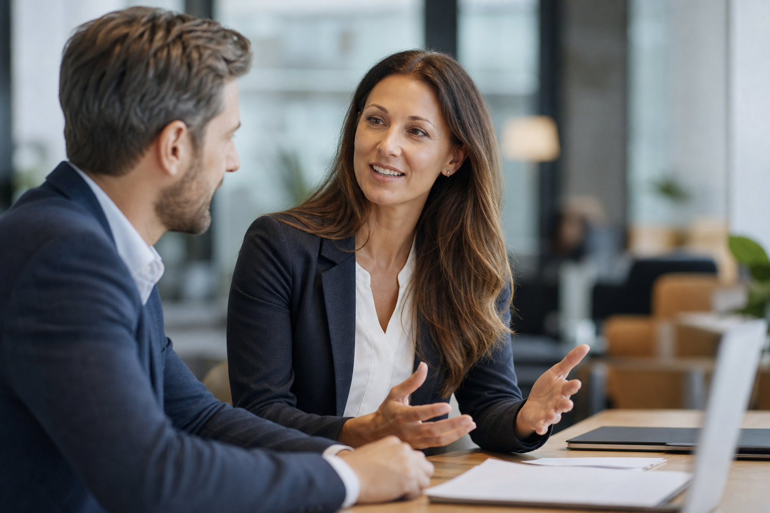 Business leader with HR consultant