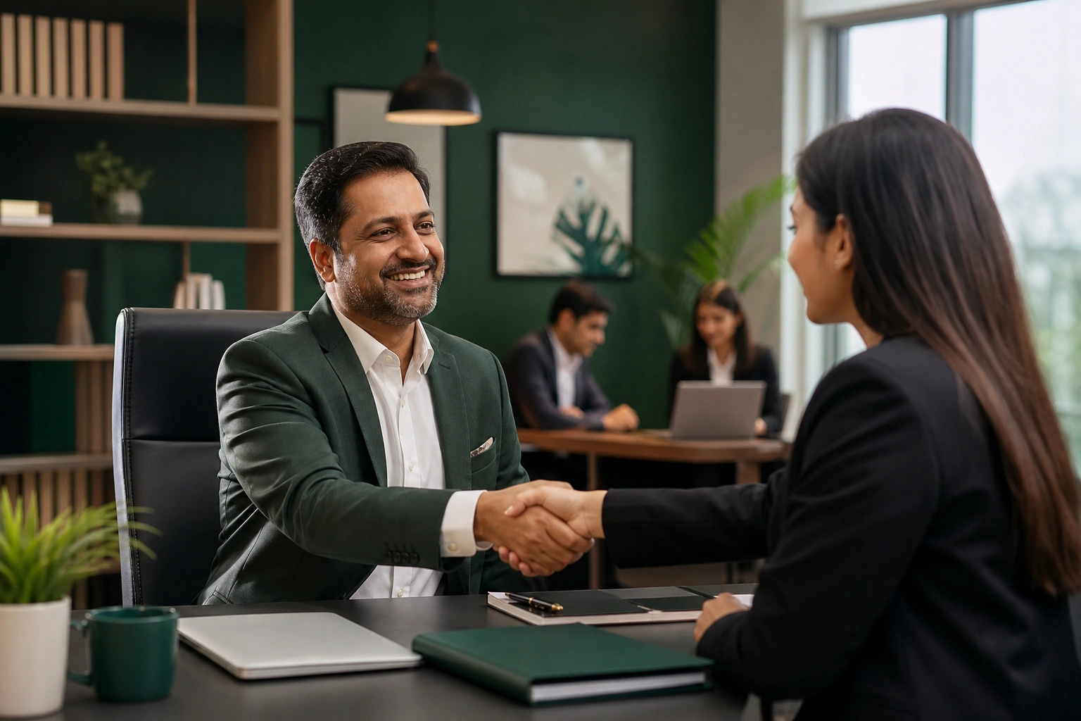 Business leader with HR consultant